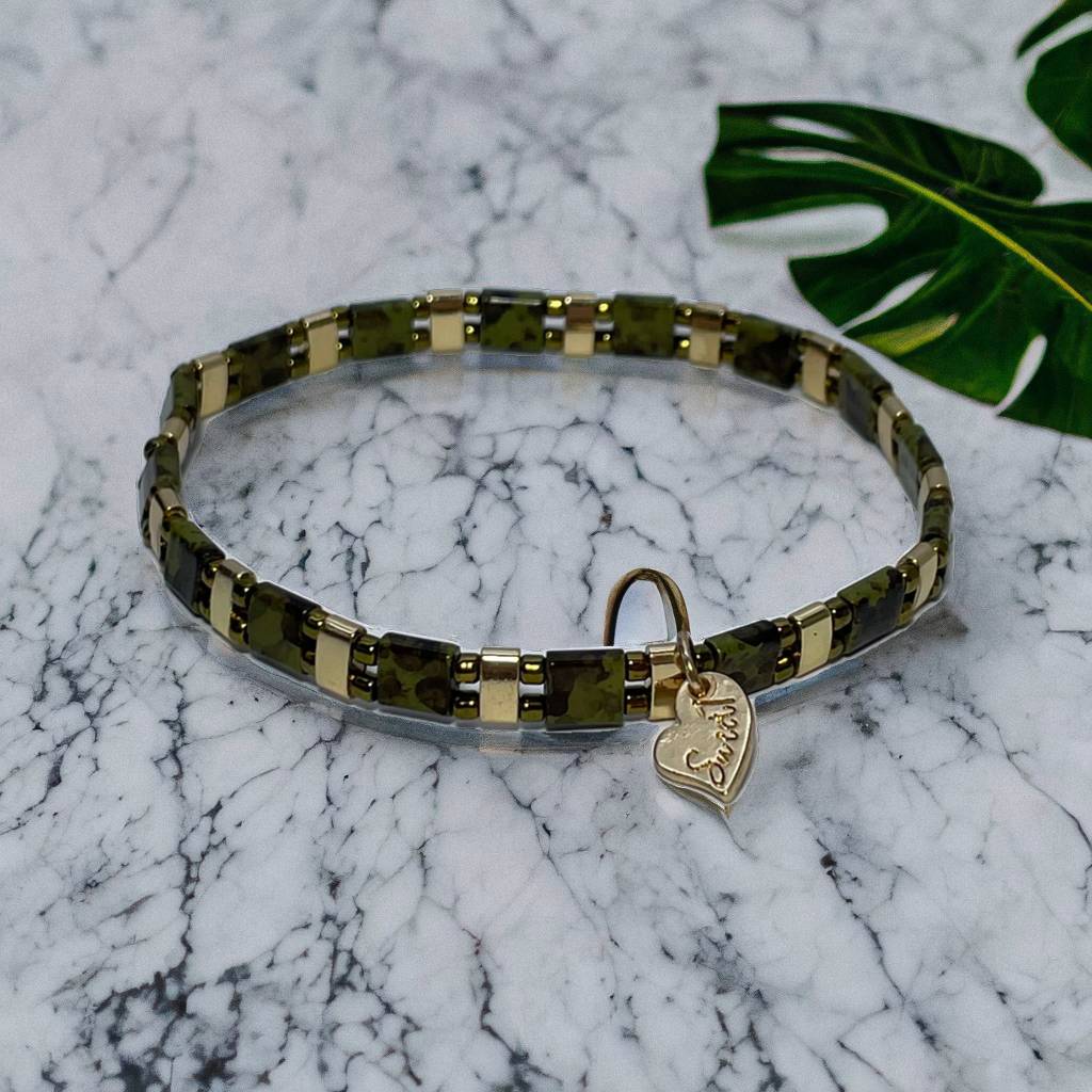 Bracelet green and gold
