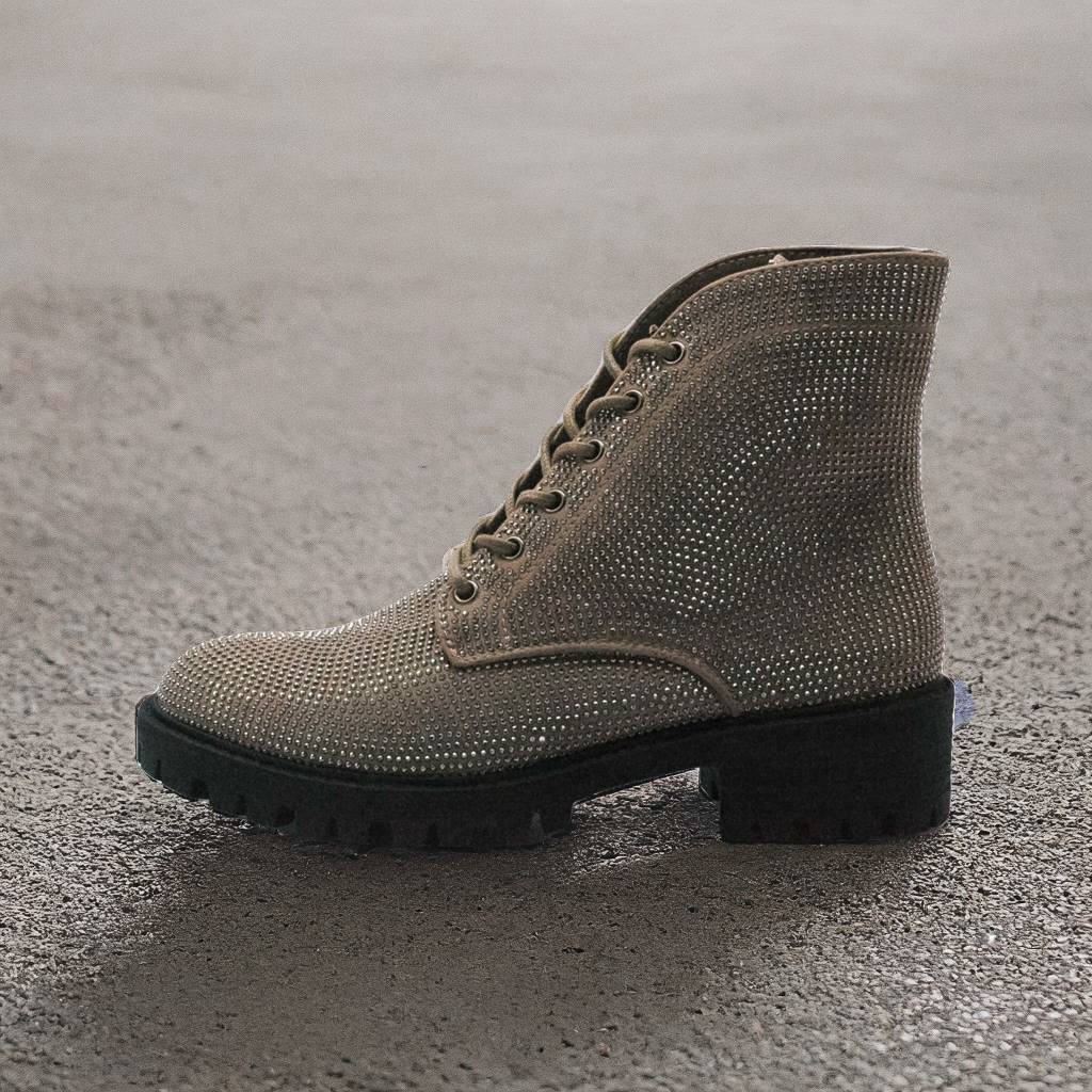 Boots à lacets strass
