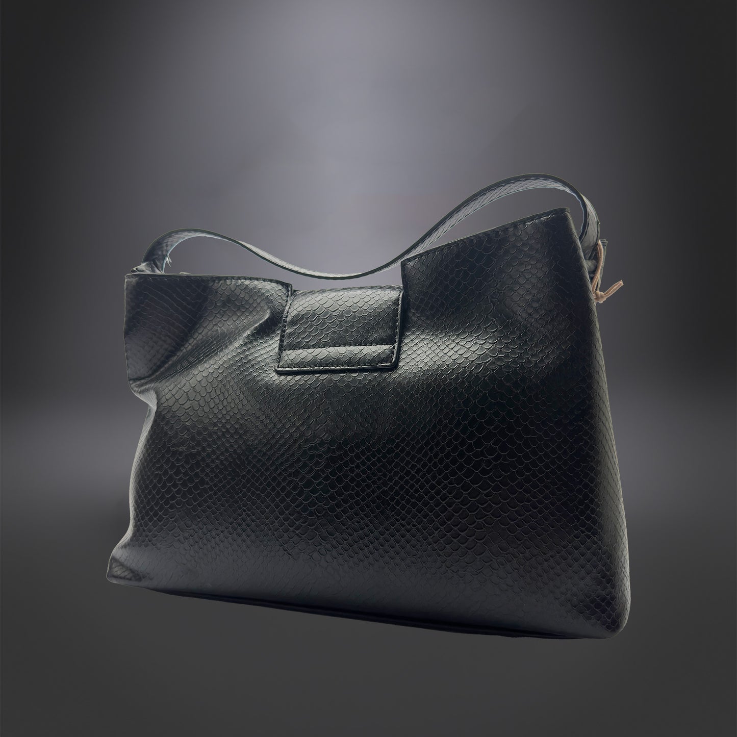 Sac bandoulière motif serpent noir