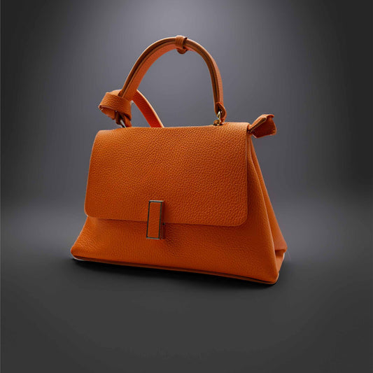 Handbag orange leather